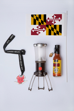 USA Maryland, extrem scharfe Sauce, Camping Lampe, Harzer Keiler Run 2013 Medaille